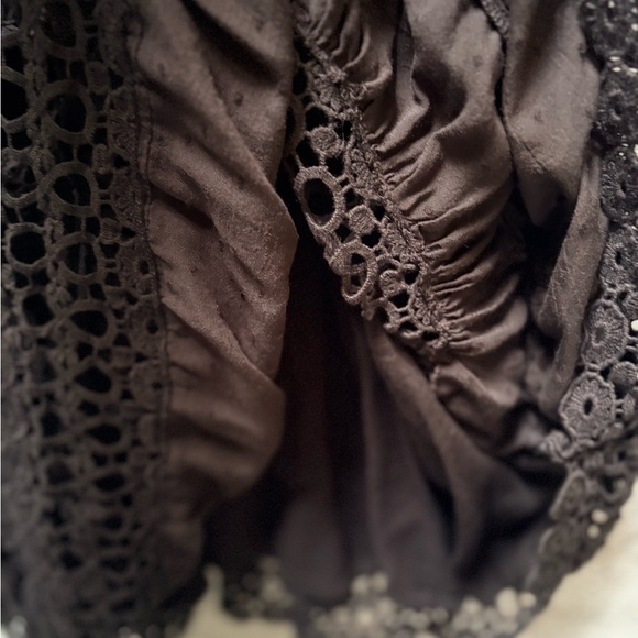 Free People | "Cruel Intention" Boho Crochet Lace Mini Dress - 6, Black FLAW - Picture 7 of 11